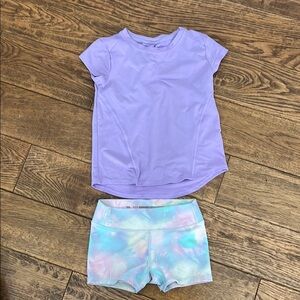 Kids Swim Set in Purple and Pastel Tie-Dye